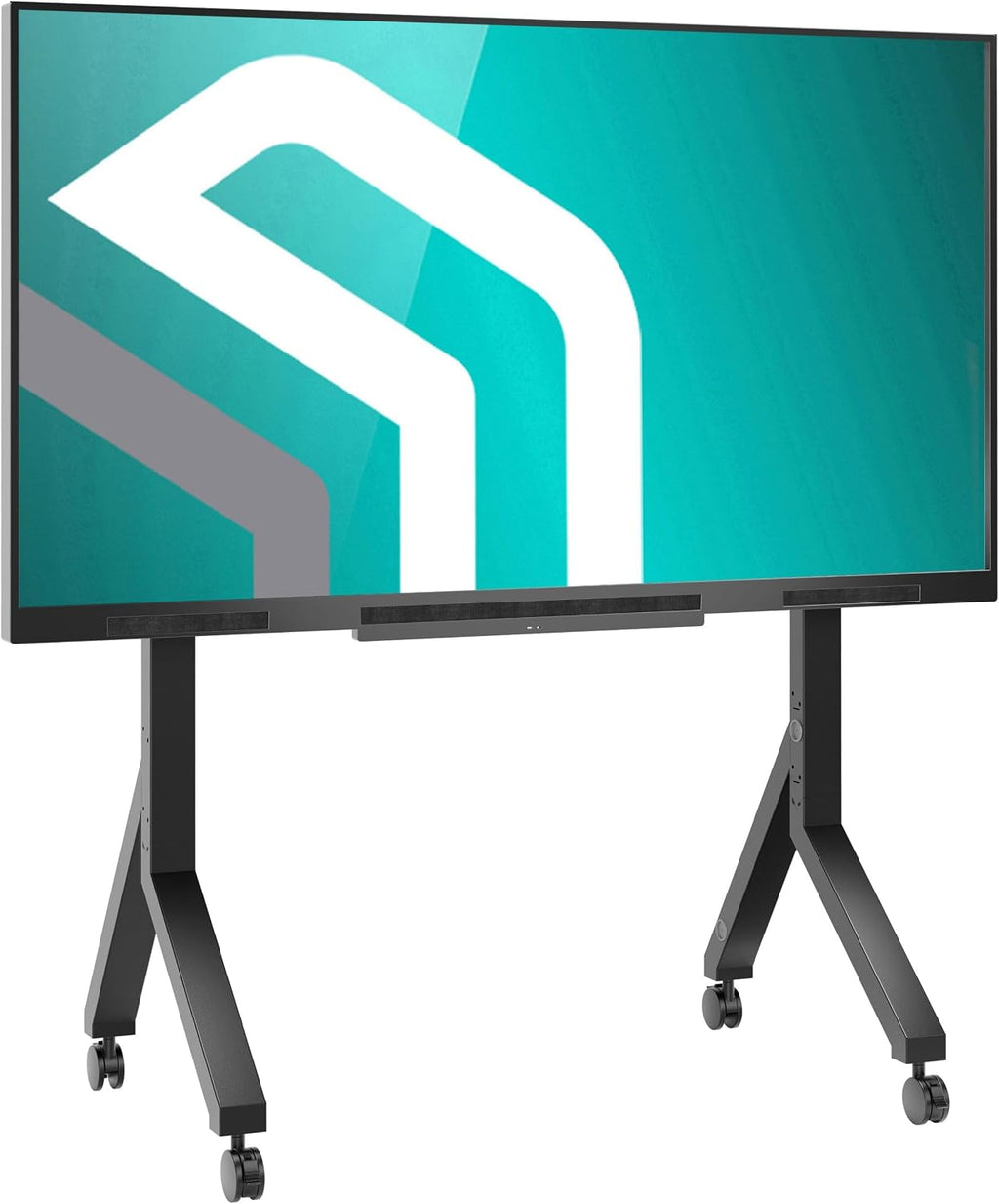 ONKRON Mobile TV Stand on Wheels for 70-110 Inch Screen, max Load 276 lbs, Heavy Duty TV Portable Stand, VESA 200x200-1000x800, Adjustable, Movable TV Cart Rolling TV Stand with Shelf Black