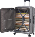 Kaleenie 29 Inch Luggage with Expansion & Side Opening Design, 50 * 31(35)*76cm, 117L~133L Ligthweight ABS+PC Hardshell Checked Suitcase, Gray