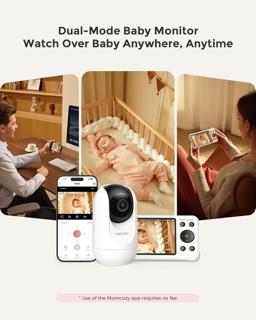 Momcozy Smart WiFi Baby Monitor with Camera and Audio & Momcozy Baby Nail File Electric, Gentle Baby Nail Trimmer Electric Rechargeable