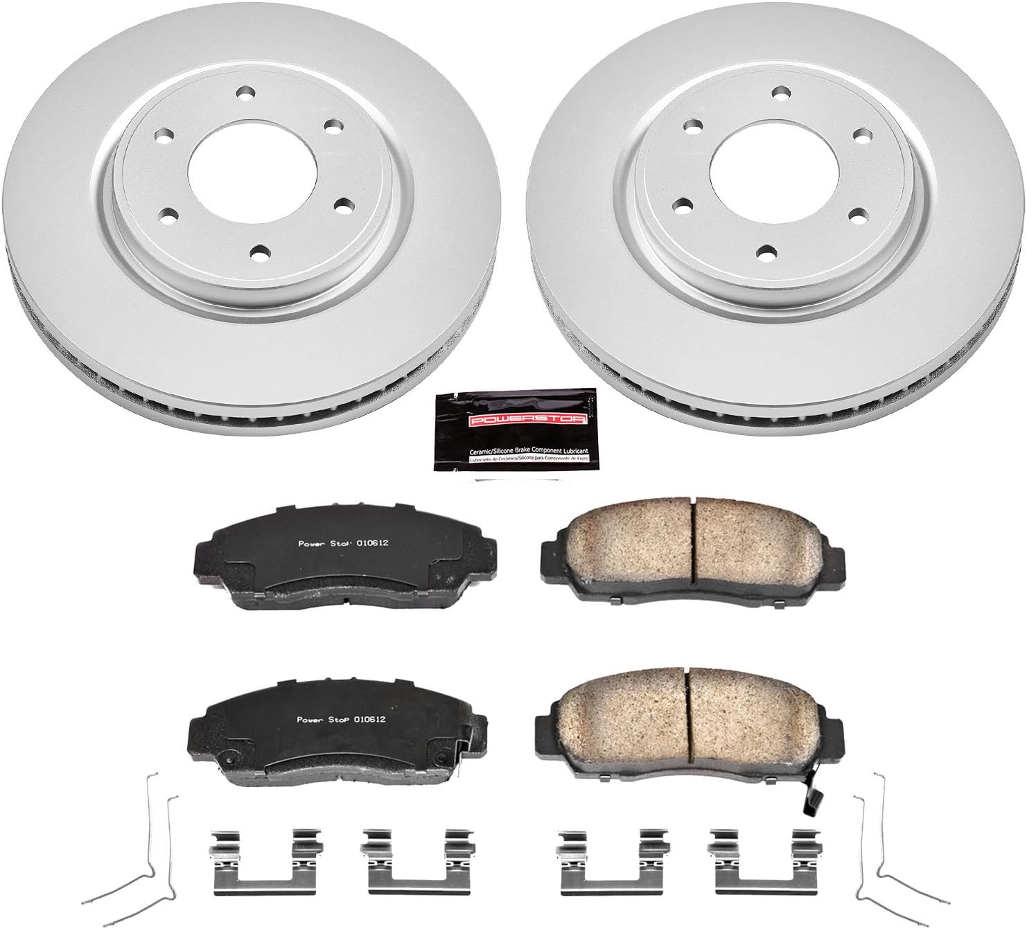PowerStop Front Brake Kit for Nissan Armada 2012-15 |TITAN 2011-15 |TITAN 2017-24 - Fully-Coated Disc Rotors with Z17 Ceramic Brake Pads Replacement, CRK5821