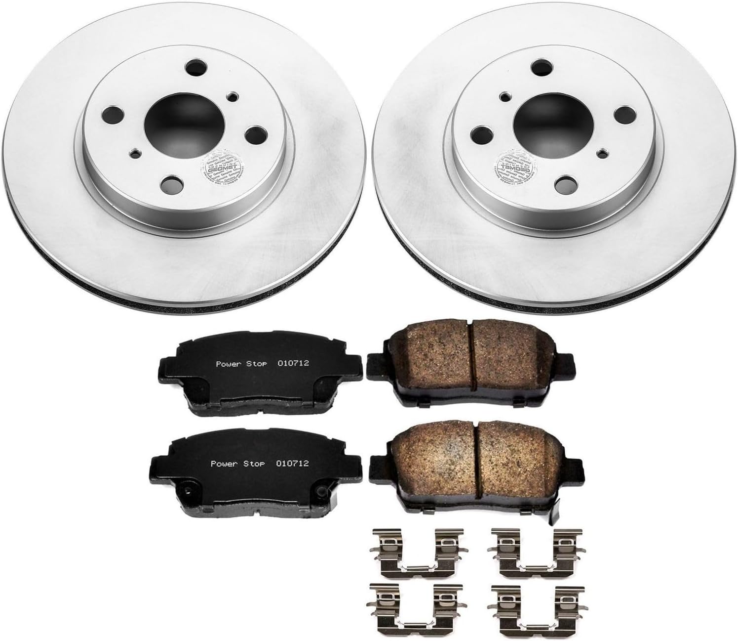 PowerStop Front Brake Kit for Toyota Echo 2001-05 | Toyota MR2 Spyder 2000-05 - Fully-Coated Disc Rotors with Z17 Ceramic Brake Pads Replacement, CRK821
