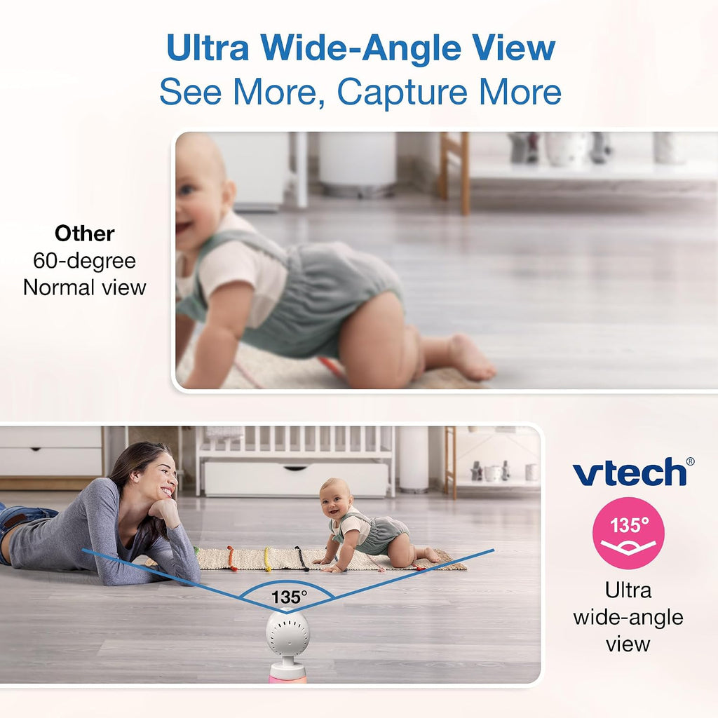 VTech WiFi Baby Monitor with 2 Cameras & 7' IPS Split Screen – 2K Sensor, 1080p HD App, 24X Zoom, Motion Alerts, Video Recording, Night Vision, Free App | Smart HQ Max Twin