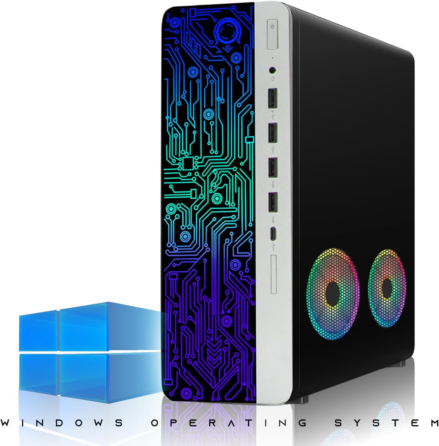 TechMagnet HP G4 Desktop Computer PC AMD Pro A10-9700 R7, 16GB RAM, 1TB SSD, RGB Speaker, RGB Keyboard with AI-Enabled Copilot Key, Mouse, 2X ARGB Fan WiFi, Windows 11 (Renewed)