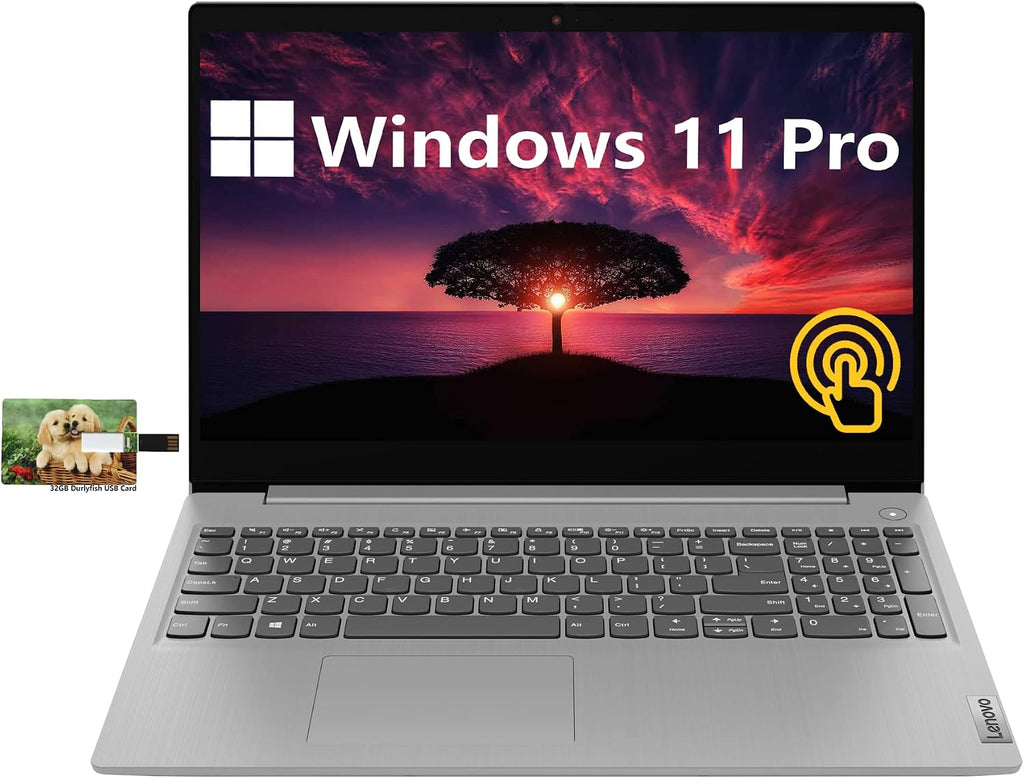 New Lenovo IdeaPad 3 Business Laptop, 15.6' HD Touchscreen Display, Intel Core i3-1115G4, Windows 11 Pro, 12GB RAM, 512GB SSD, 32GB Durlyfish USB Card