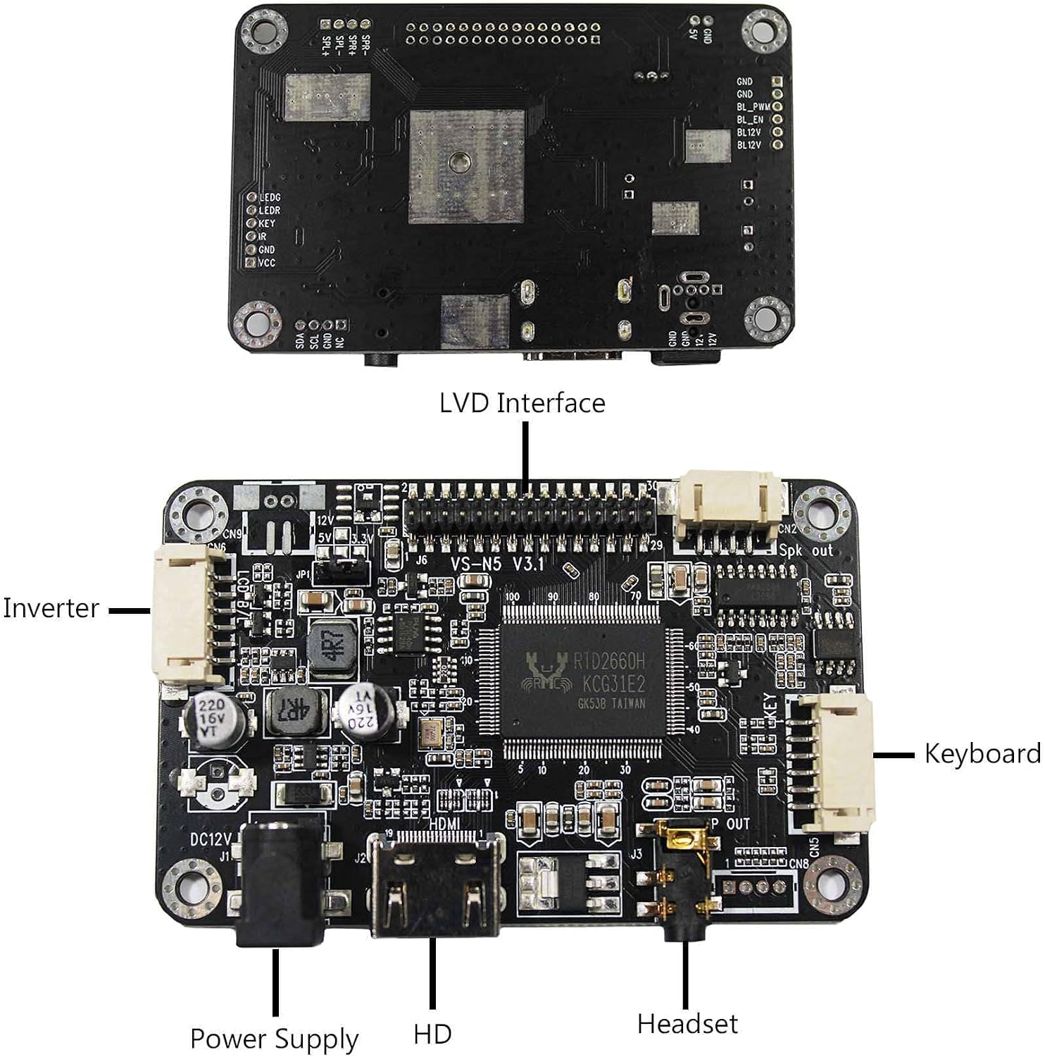 VSDISPLAY 10.4' 10.4 Inch 1024x768 600nit IPS LCD Screen VS104T-004A with Audio LCD Controller Board