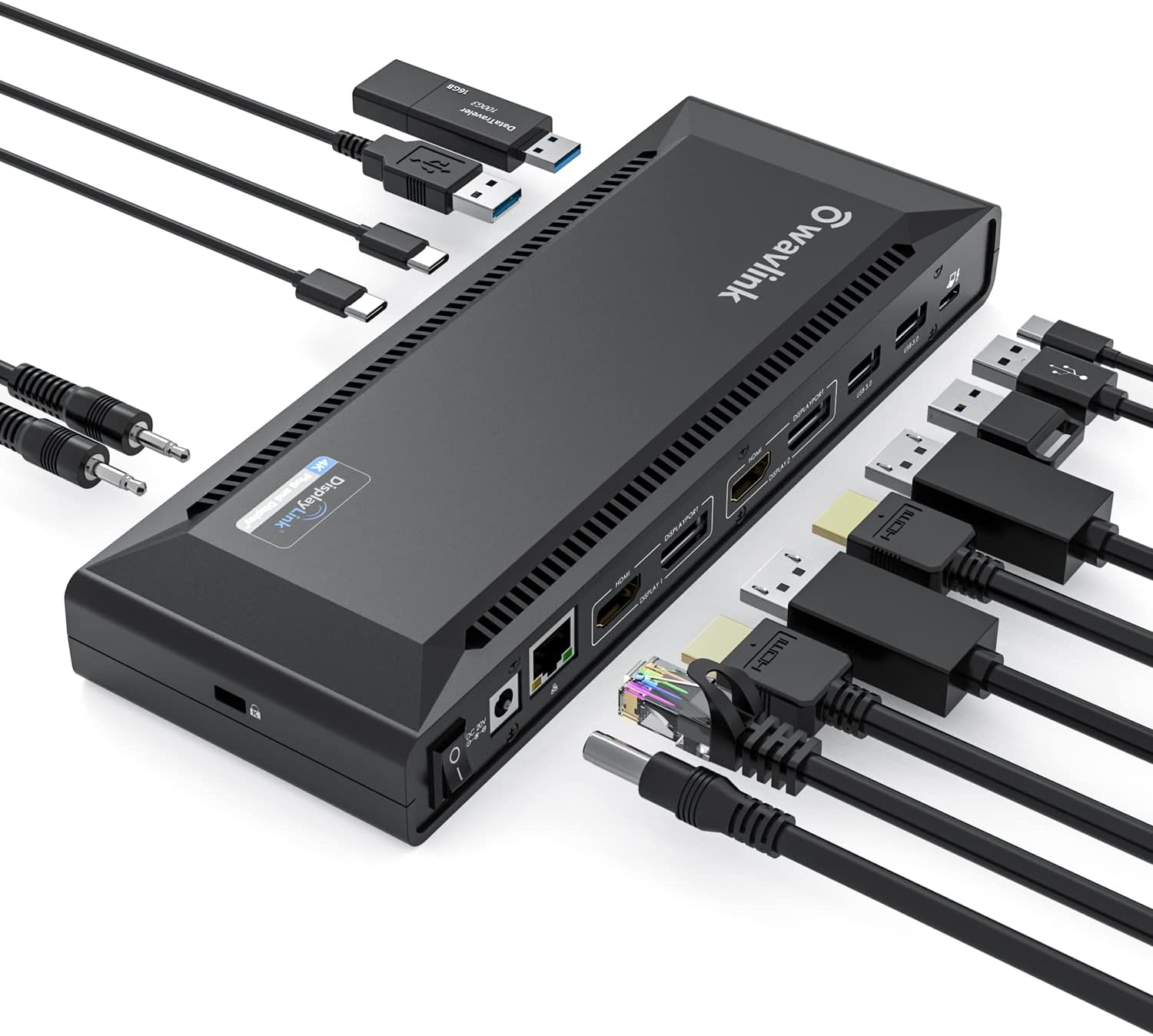 WAVLINK DisplayLink Laptop Docking Station Dual 4K@60Hz(2 HDMI+2DP), 100W PD Charging Compatible with Thunderbolt 5/4, USB-C M1-M5 Mac/MacBook Neo, Windows, Chrome, 6 USB Ports, LAN - Driver Required