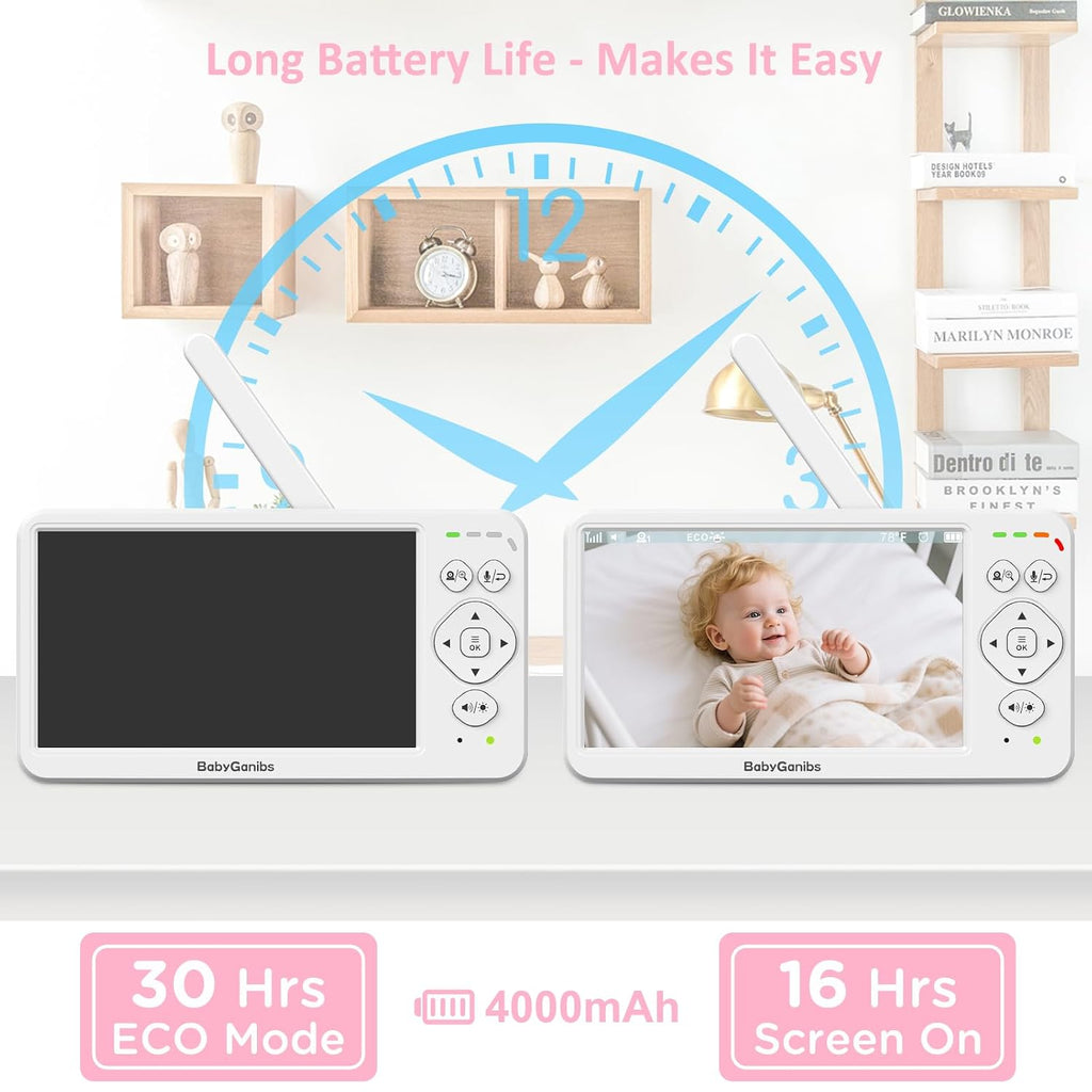 6' Big Screen No WiFi Baby Monitor with 3 Cameras, 1000ft Long Range, 2-Way Talk, 8 Lullabies, ECO Mode, Infrared Night Vision, 150 Languages, Perfect Baby Shower,Baby Register Gift