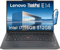 Lenovo ThinkPad E14 Business Laptop (14' FHD+ Anti-Glare, Intel 10-Core i7-1355U, 16GB RAM, 512GB SSD) Backlit Keyboard, Fingerprint, Fast Charge, 1080p RGB Webcam, Thunderbolt 4, IST HUB, Win 11 Pro