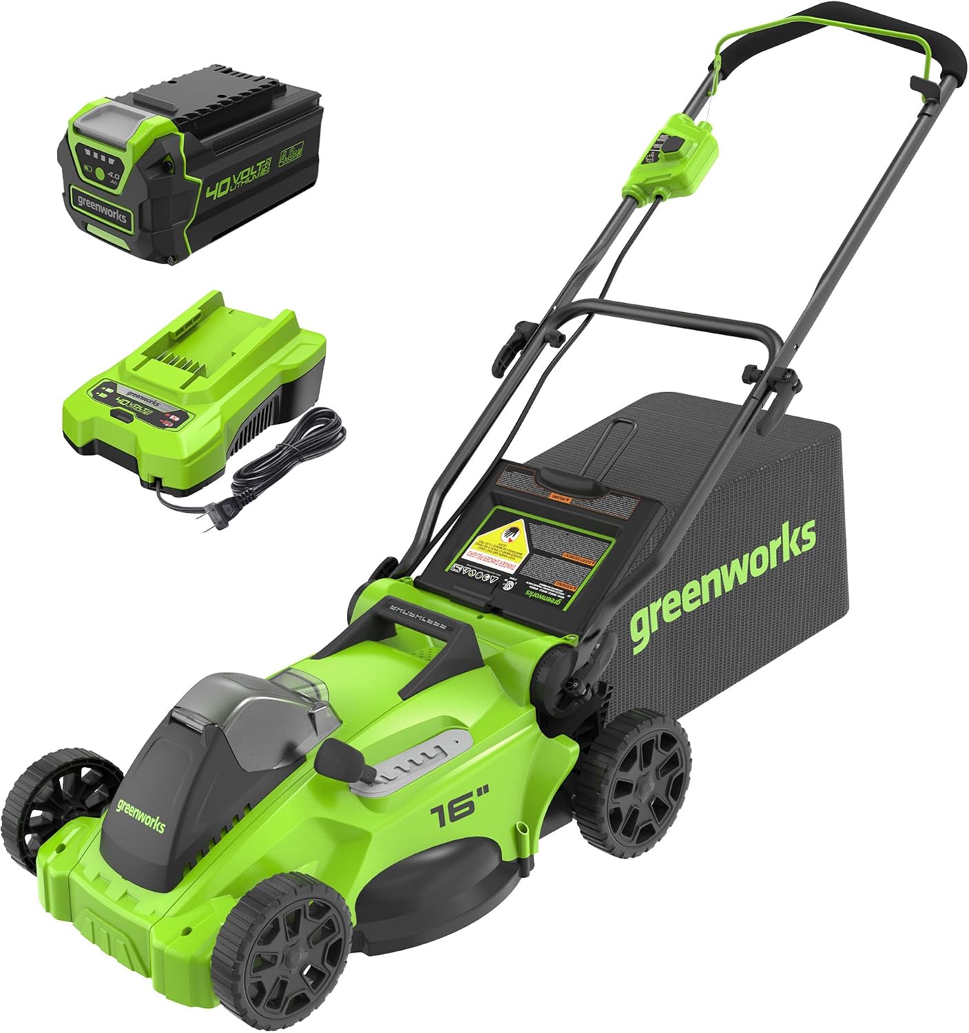 Greenworks 40V 16' TruBrushless™ Cordless Lawn Mower & 0.065' Dual Line Replacement String Trimmer Line Spool, 3 Count & 40V Cordless String Trimmer and Leaf Blower Combo Kit