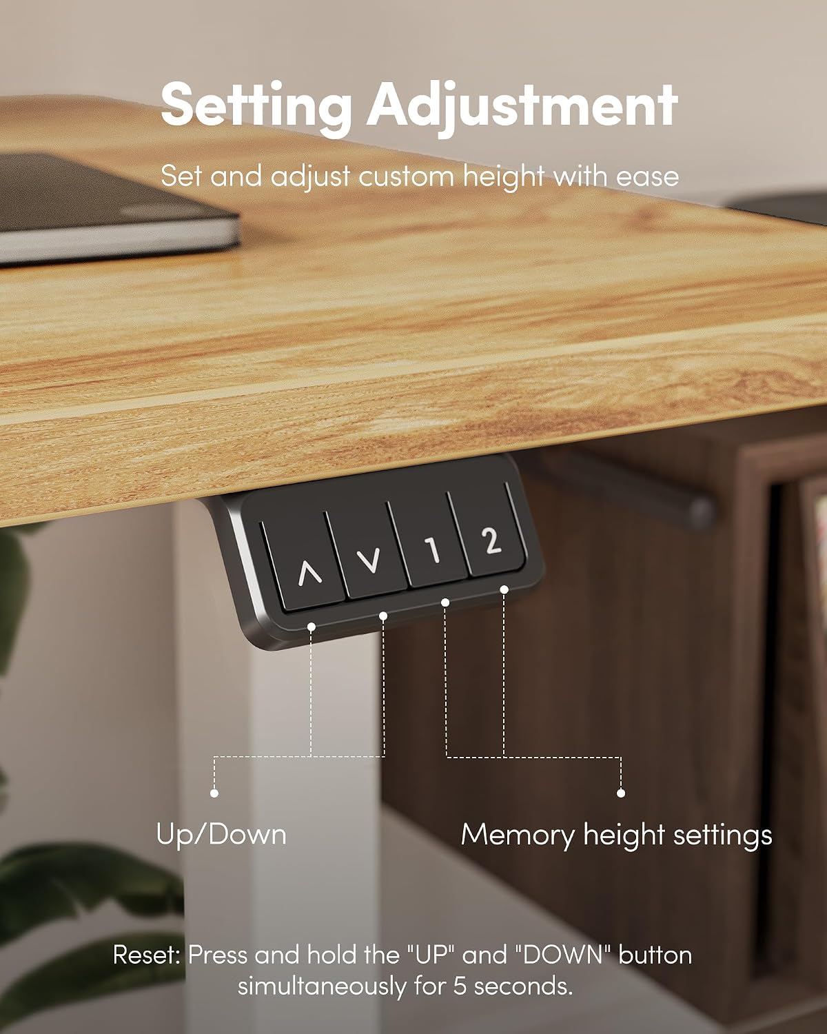 FEZIBO Electric Standing Desk Height Adjustable, 40 x 24 Inches Sit Stand up Desk, Home Office Computer Desk Rising Memory Presets (Light Rustic)