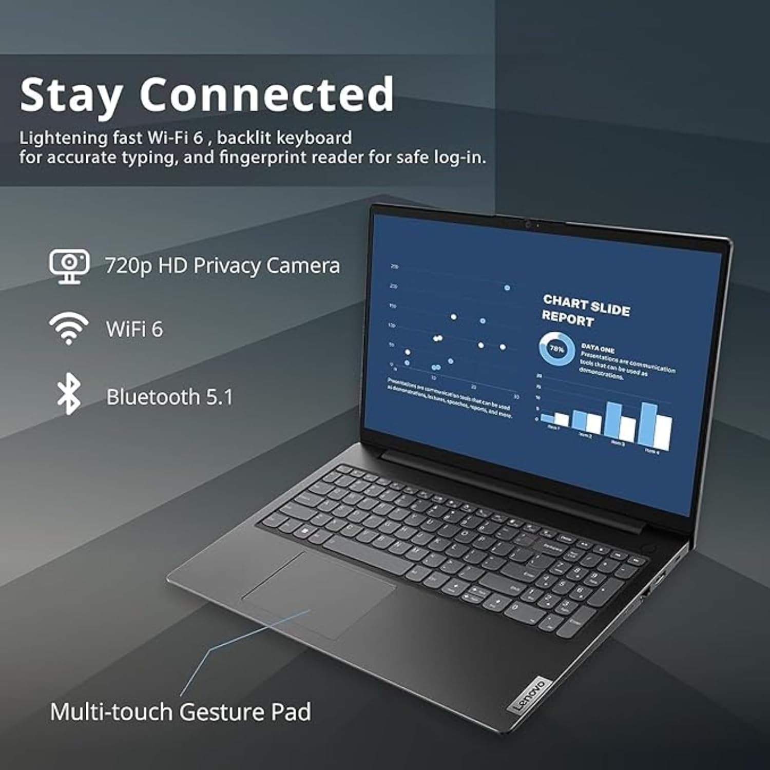 Lenovo V15 AI-Powered Business Laptop • Copilot Ready • 32GB RAM • 1TB PCIe SSD • 15.6 FHD Display w/Low-Blue Light • HDMI • Long Battery Life • Ethernet Port • Intel Processor • Win 11 Pro