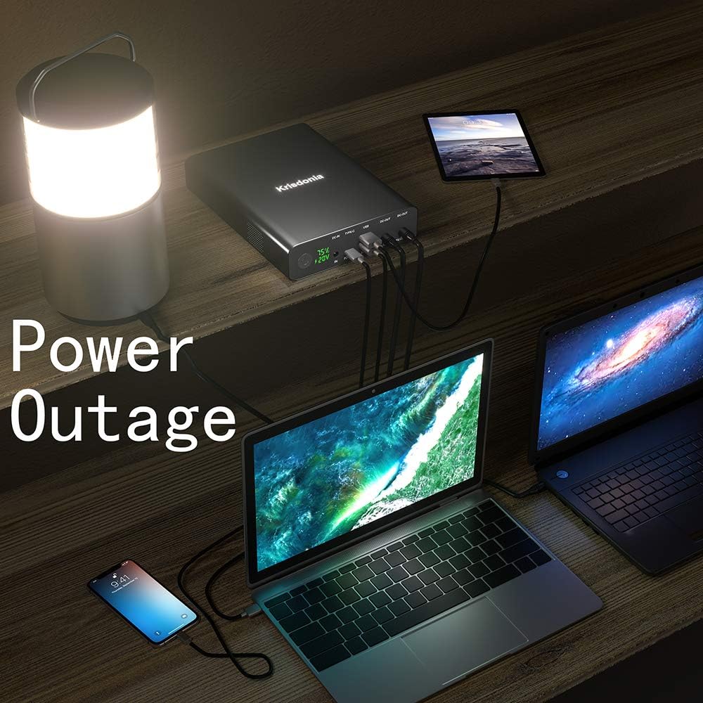100W USB-C PD Power Bank, 64000mAh Portable Charger Battery Pack [PD 3.0 USB-C 100W + DC 12/16/20/24V + Quick Charge QC 3.0 Dual Ports] for Laptop, Tablet, Smartphone, Projector and More