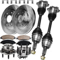 12.99' Front Brake Kit Replacement for 2008 2009 2010 2011 2012 2013 2014 Chevy Tahoe, for Silverado Suburban GMC Yukon XL 1500 Brake Pads and Rotors with CV Axle Wheel Hub Assembly Front