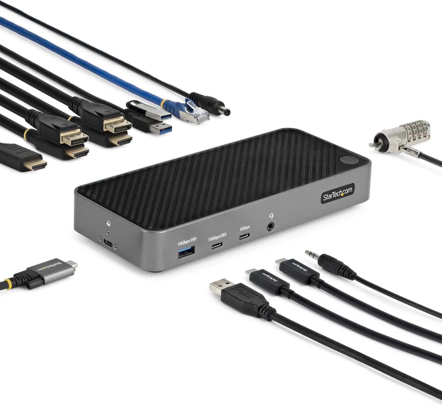 StarTech.com USB-C Triple Monitor Docking Station for MacBook Pro / Air M1 M2 M3 M4 & Windows, Universal 4K HDMI DP Dock, Thunderbolt Compatible, 100W Laptop Charging (116N-USBC-DOCK)