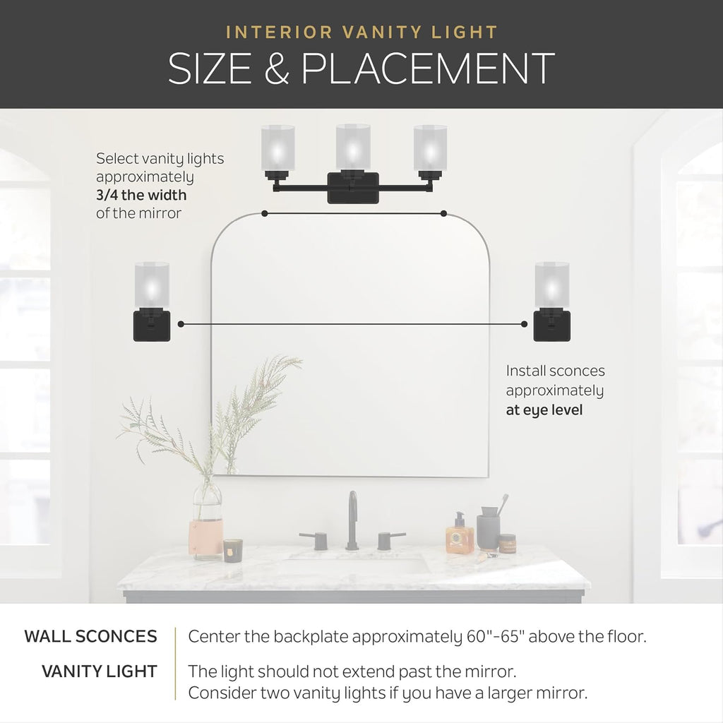 Kichler Crosby 23' Vanity Light in Chrome, 3-Light Contemporary Bathroom Light with Satin Etched Cased Opal Glass, (23' L x 8.75' H), 45497CH