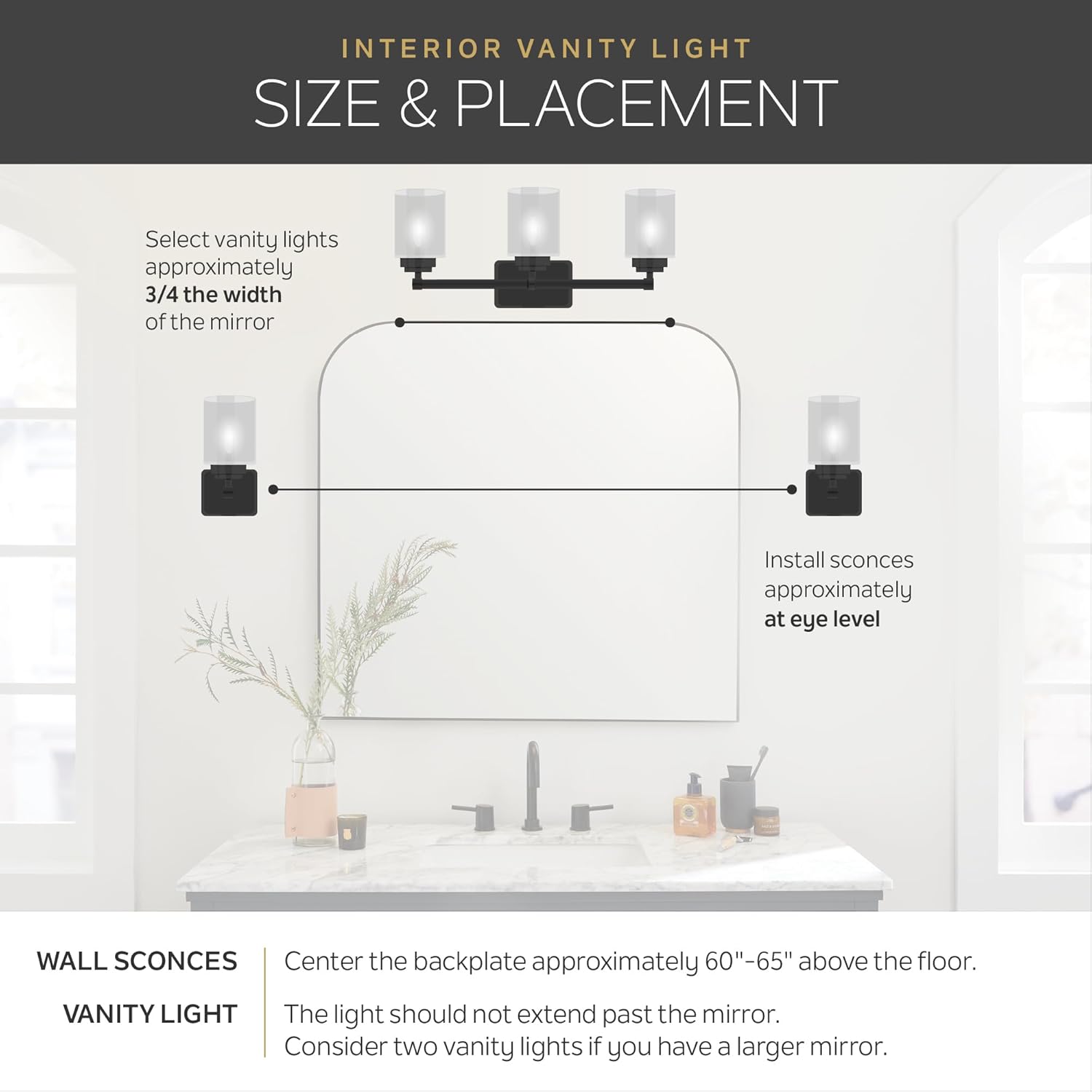 Kichler Crosby 23' Vanity Light in Chrome, 3-Light Contemporary Bathroom Light with Satin Etched Cased Opal Glass, (23' L x 8.75' H), 45497CH