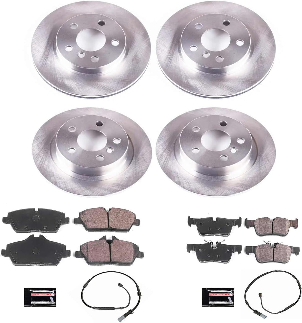 PowerStop Front and Rear Brake Kit for BMW i3 2014-21 | BMW i3s 2018-21 - Z17 Ceramic Brake Pads & Disc Rotors Replacement, KOE8113