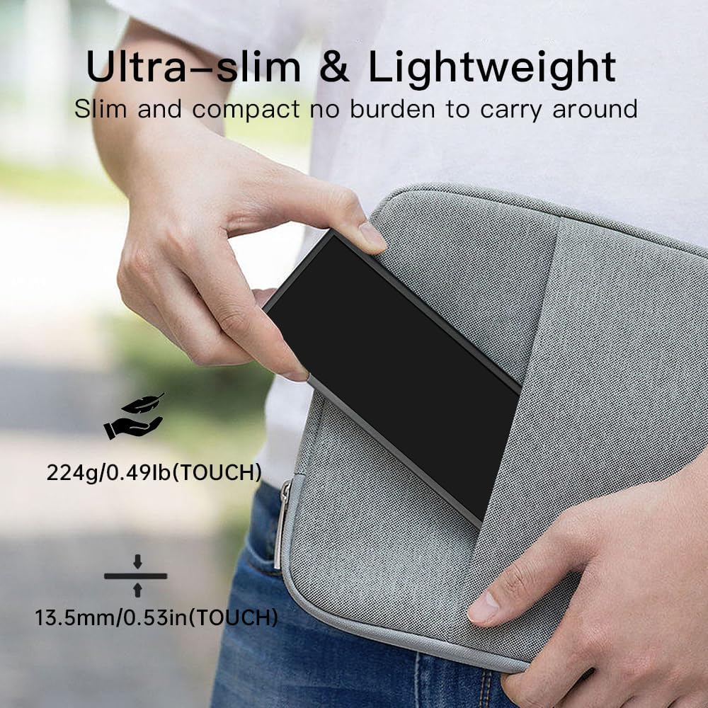 8.8 inch Small Mini Touchscreen Monitor 480x1920 IPS USB Type C Long Stretched Bar 600cd/m2 High Brightness Adjustable Strip Display for Windows Computer PC Sub Screen