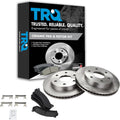 TRQ Front Brake Pad & Rotor Set Ceramic Compatible with 1999-2007 Chevy Silverado 2000-2006 Suburban Tahoe Yukon 2001-2006 GMC Sierra 2003-2005 Safari Astro 2002-2006 Cadillac Escalade Avalanche