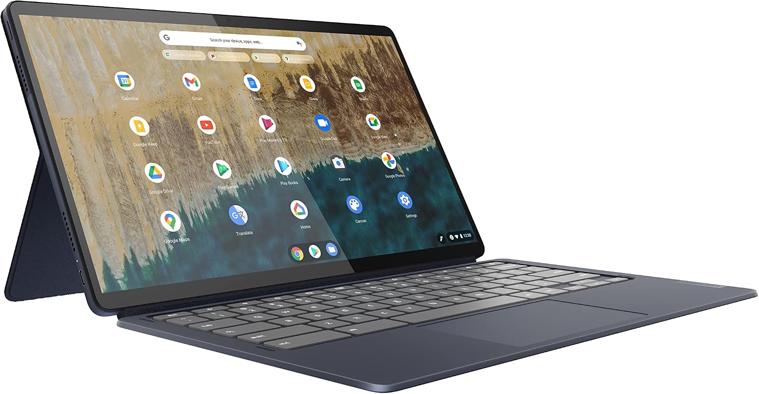 Lenovo 82QS0000US, IdeaPad Duet 5 Chromebook, OLED 13.3' FHD Touch Display, Snapdragon SC7180, 4GB RAM, 64GB Storage, Qualcomm Adreno Graphics, Chrome OS, Abyss Blue