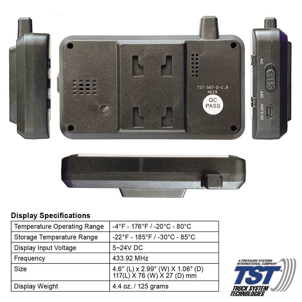 TST 507 Series TPMS - RV Tire Pressure Monitoring System with 6 Cap Sensors & Color Display Monitor for Travel Trailers, Campers and Motorhomes