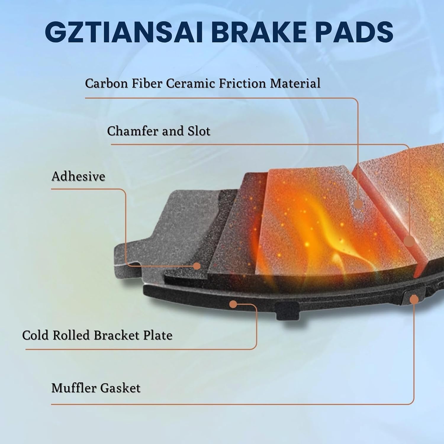 Break Pad Front Brake Pads - Brake Pad Set Replacement Car Brake Pad fits Chevy Silverado 2500 HD 2001-2010 fits Chevrolet Silverado 2500 HD Classic 2007-2007