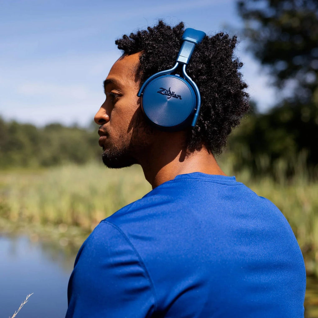 Zildjian ALCHEM-E Perfect Tune Headphones - Midnight Bundle with Case, Stand, and Austin Bazaar Polishing Cloth