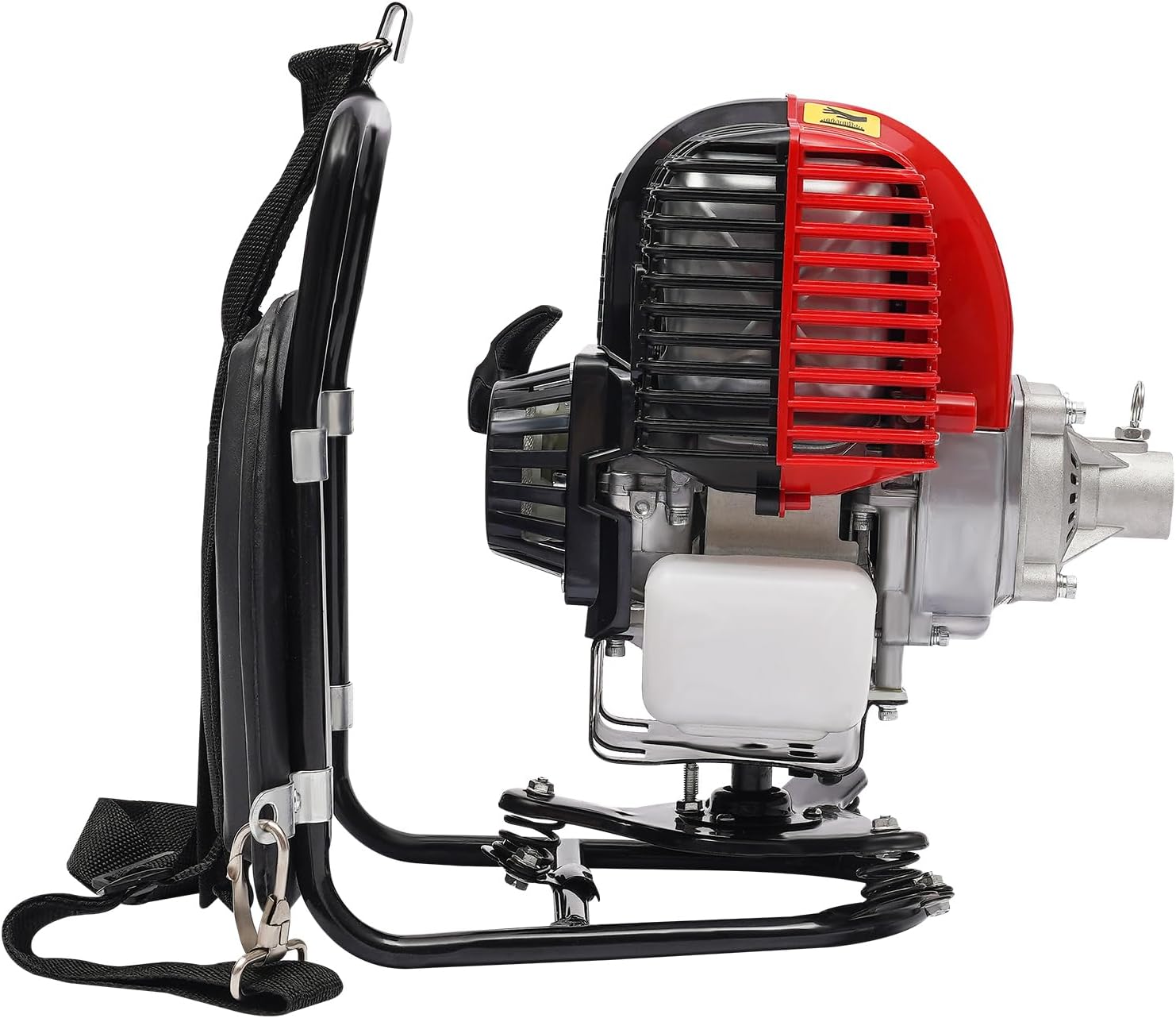 Portable Backpack 4 Stroke Brush Cutter 750W Gas Powered Lawn Mower Tool Multi-Function Weed Eater Hedge Trimmer Gasoline Tiller Cultivator for Lawn, Farmlands, Yard, Garden, Shrub Trimming