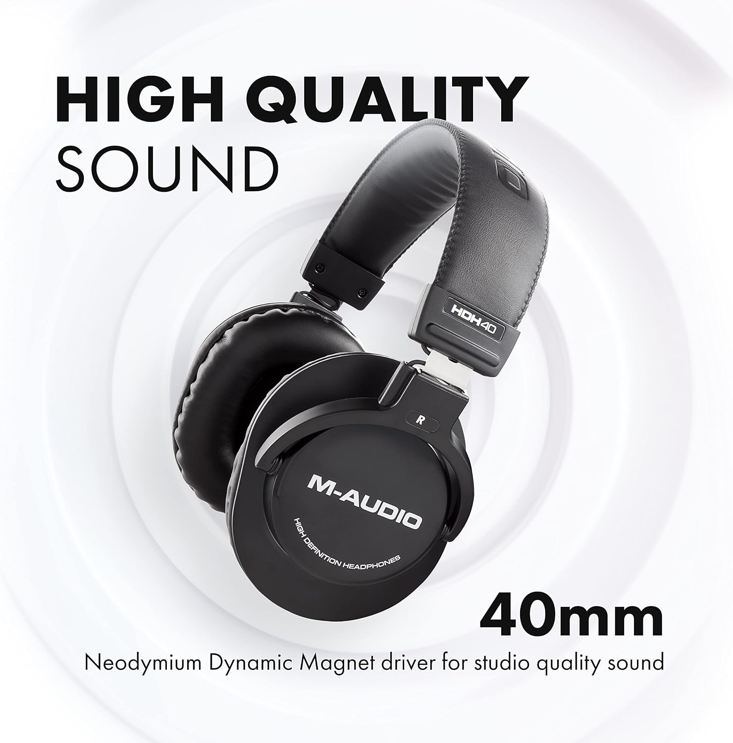 M-Audio BX4BT 4.5' Studio Monitors & PC Speakers with Bluetooth for Recording and Multimedia & HDH40 – Over Ear Studio Headphones with Closed Back Design