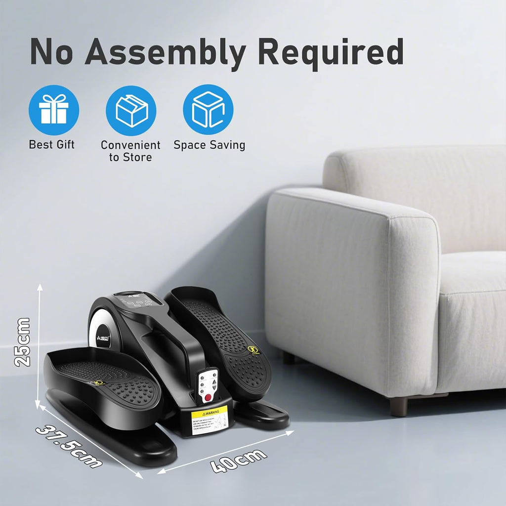 Under Desk Elliptical Machine, Leg Exerciser for Seniors Adults, Adjustable Speeds Elliptical Trainer with Remote, Quiet & Portable Mini Seated Pedal Exerciser for Home Office Use