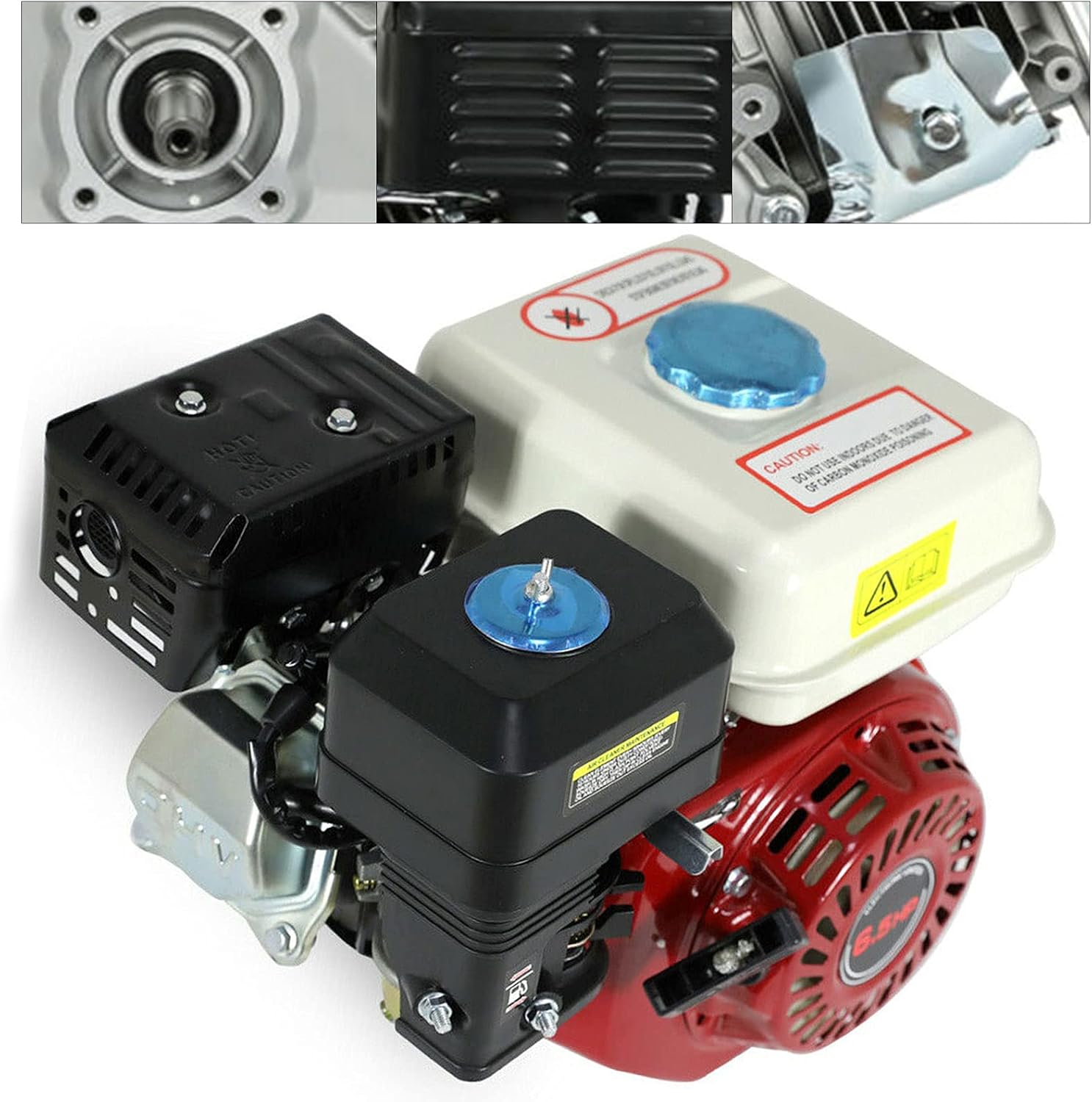 6.5HP 4 Stroke Gasoline Engine OHV Air Cooled Single Cylinder Pull Start Motor 4.8kW, 160CC Gas Engine Motor for Honda GX160 OHV Pull Start Compressor Scarifier, Lawnmower, Threshers, Smoothens