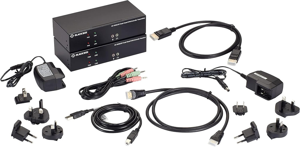 Black Box KVM Extender Over CATx - 4K, Dual-Head, HDMI/Displayport