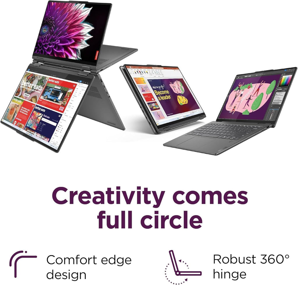 Lenovo Yoga 7 2-in-1 Lightweight Performance Laptop 16' 2K Touchscreen, AMD Ryzen 7 8840HS, 16GB RAM, 1TB SSD, Wi-Fi 6E, Bluetooth 5.3, Windows 11 Home with GalliumPi Accs.
