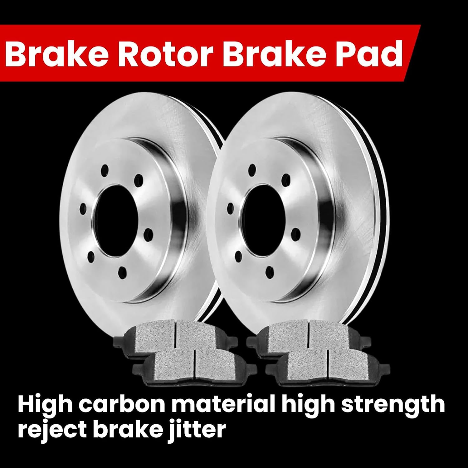 Arrhythmic 6PCs Brake Kit 10.16inch(258mm) Front Ceramic Brake Pads and Rotors kit for Ford Fiesta 1.6L 2011 2012 2013 2014 2015 2016 2017 2018 2019, for Ford Fiesta 1.0L 2014 2015 2016 2017