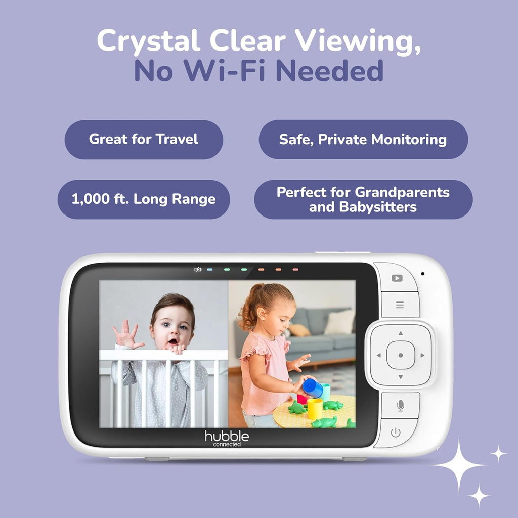 HUBBLE CONNECTED Nursery Pal Glow+ Twin — 7-in-1 Baby Monitor with Camera and Audio, 7-Color Night Light, Sleep Trainer, Secure Remote Access, with 2X Full HD Baby Monitor Cameras and 5' Parent Unit