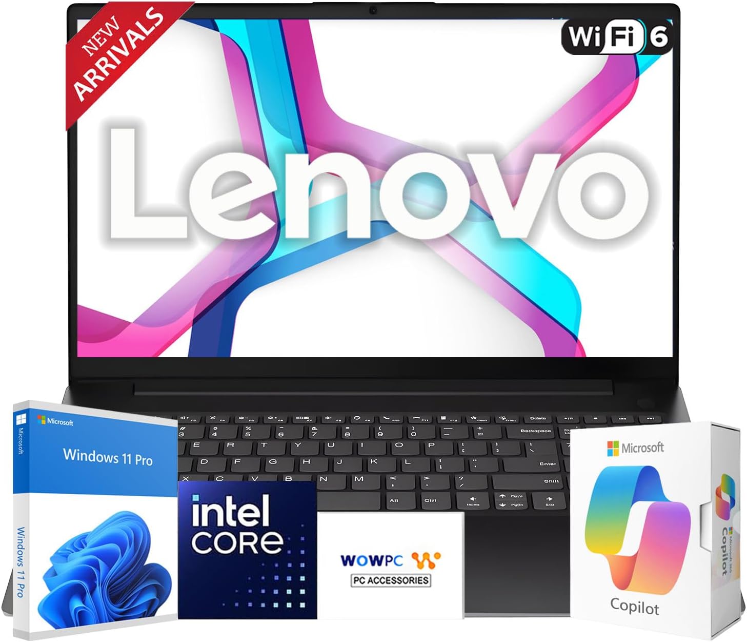 Lenovo New Business Laptop 2026 Edition with MS 365 for Web, Intel Powerful Processor, 16GB DDR5, 1TB PCIE, 15.6' FHD Anti-Glare Display, Fast Charging Speed, 14.5-Hour Battery Life, Windows 11 Pro