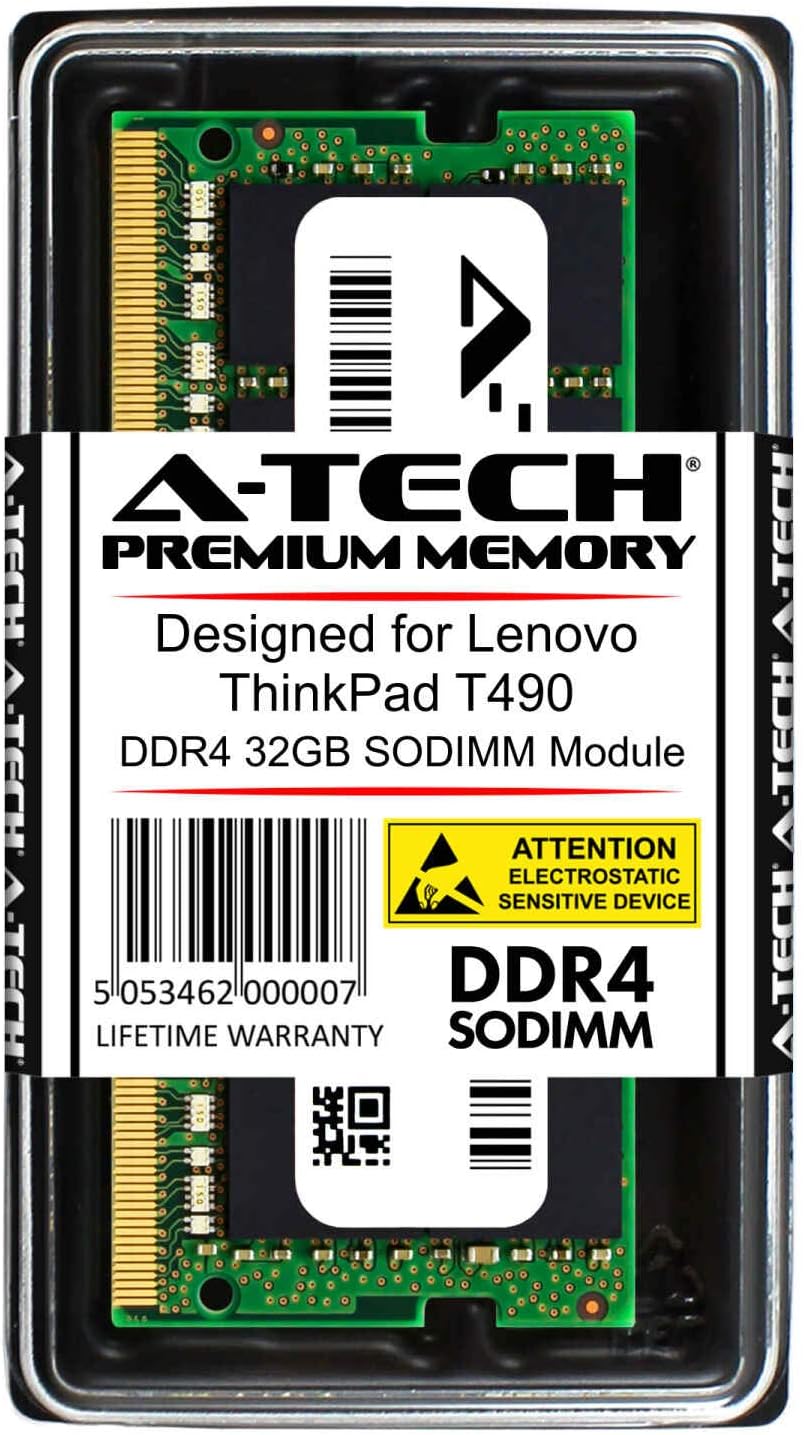 A-Tech 32GB RAM for Lenovo ThinkPad T490 Laptop | DDR4 2666 SODIMM PC4-21300 1.2V 260-Pin Memory Upgrade Module