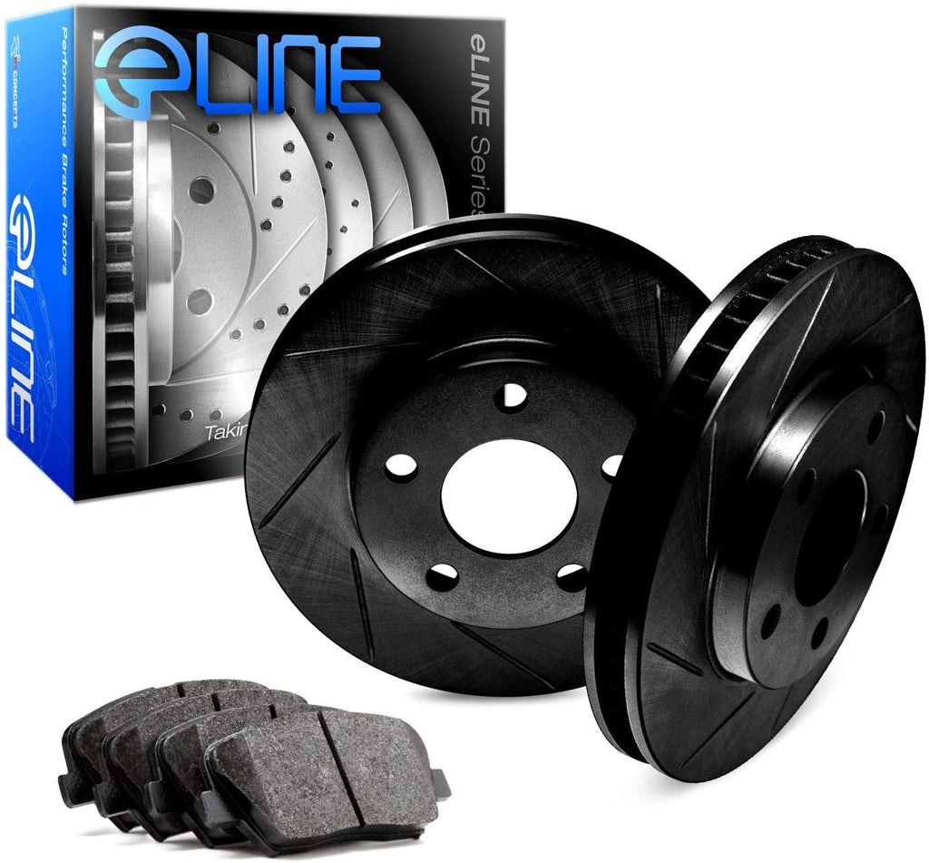 R1 Concepts Front Brake Kit Fits 2011-2019 Ford Fiesta| Ceramic Brake Pads and Slotted Brake Rotors