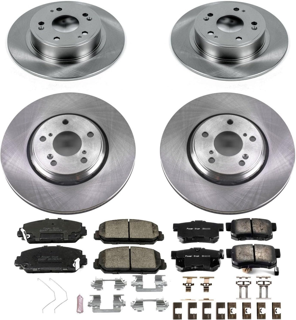 PowerStop Front and Rear Brake Kit for Acura ILX 2017-22 - Z17 Ceramic Brake Pads & Disc Rotors Replacement, KOE7529