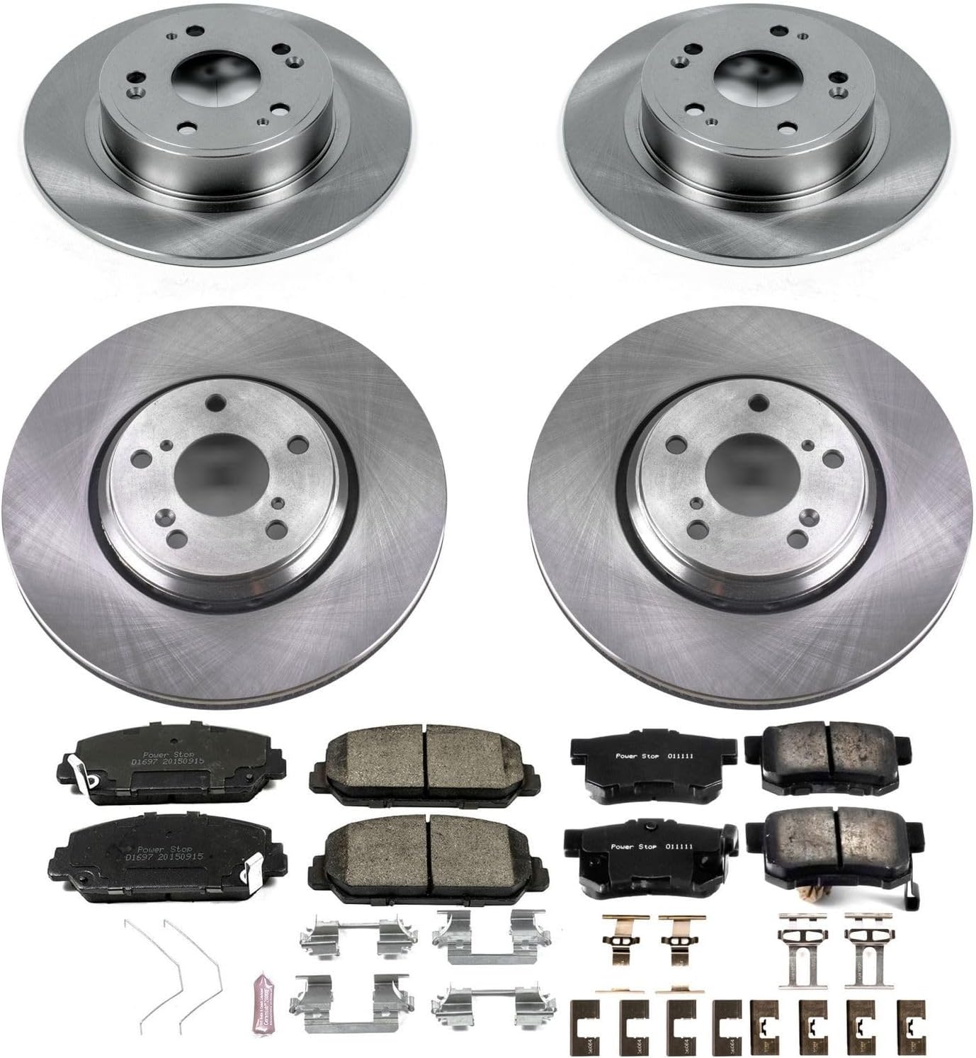 PowerStop Front and Rear Brake Kit for Acura ILX 2017-22 - Z17 Ceramic Brake Pads & Disc Rotors Replacement, KOE7529