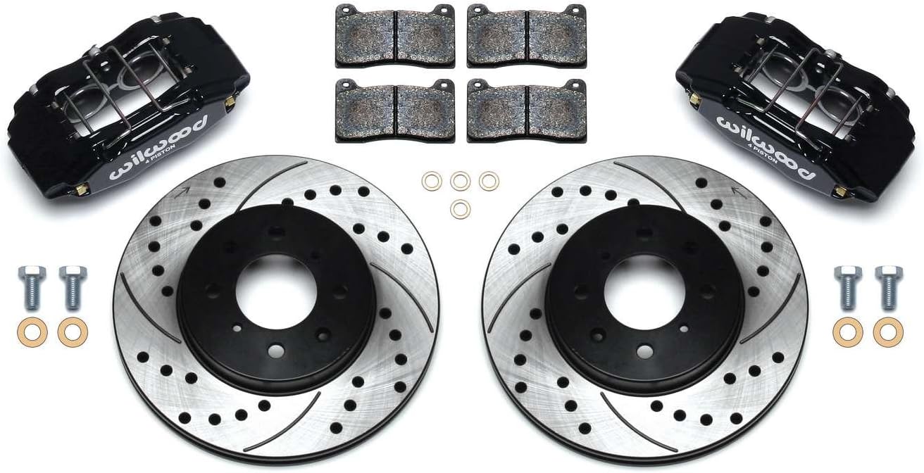Wilwood 140-12996-D Brake Kit with Drilled Rotors, Black, Front