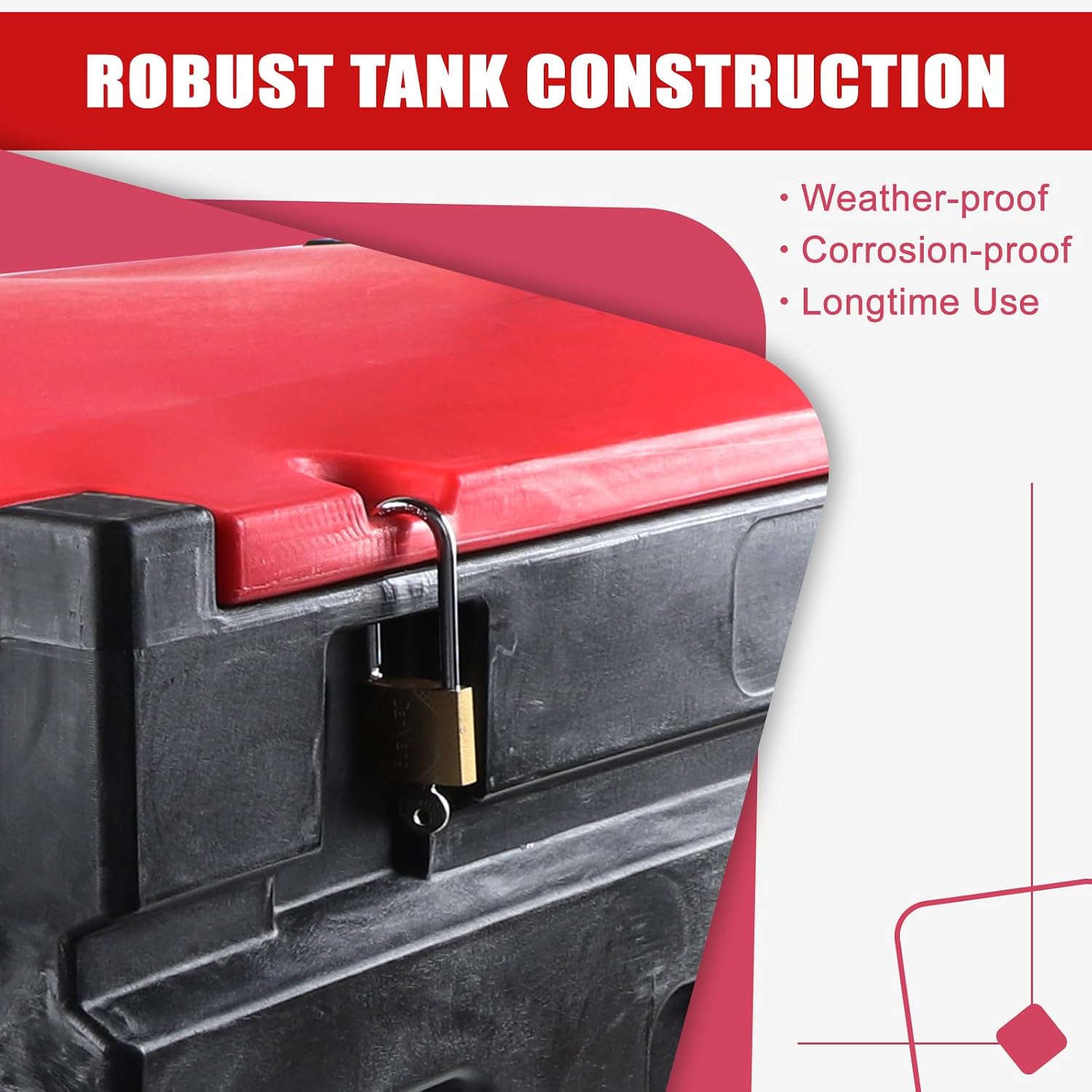 48 Gallon Fuel Transfer Tank with 12GPM Fuel Transfer Pump, Gasoline Diesel Fuel Tank Gas Container for Cars, ATVs, Boats, Lawn Mowers, Red