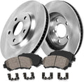 Callahan Brake Parts Front Brake Kit For Cadillac Escalade 2008-20 |Escalade ESV 2008-20 |Escalade EXT 2008-13 |XTS 2013-19 - Disc Rotors with Ceramic Brake Pads + Hardware, EBYK017094