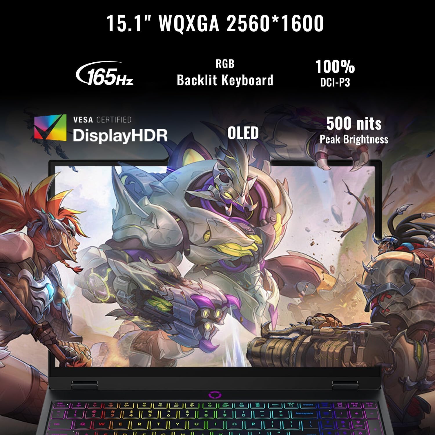 PCONLINE Lenovo Legion 5 15AHP10 RTX 5060 Gaming Laptop, 15.1' OLED WQXGA 165Hz 500Nits, AMD Ryzen 7 260, 16GB DDR5 RAM, 1TB SSD, RGB Backlit KB, W11H, Wi-Fi 7, Bundle with PCO Laptop Cooler