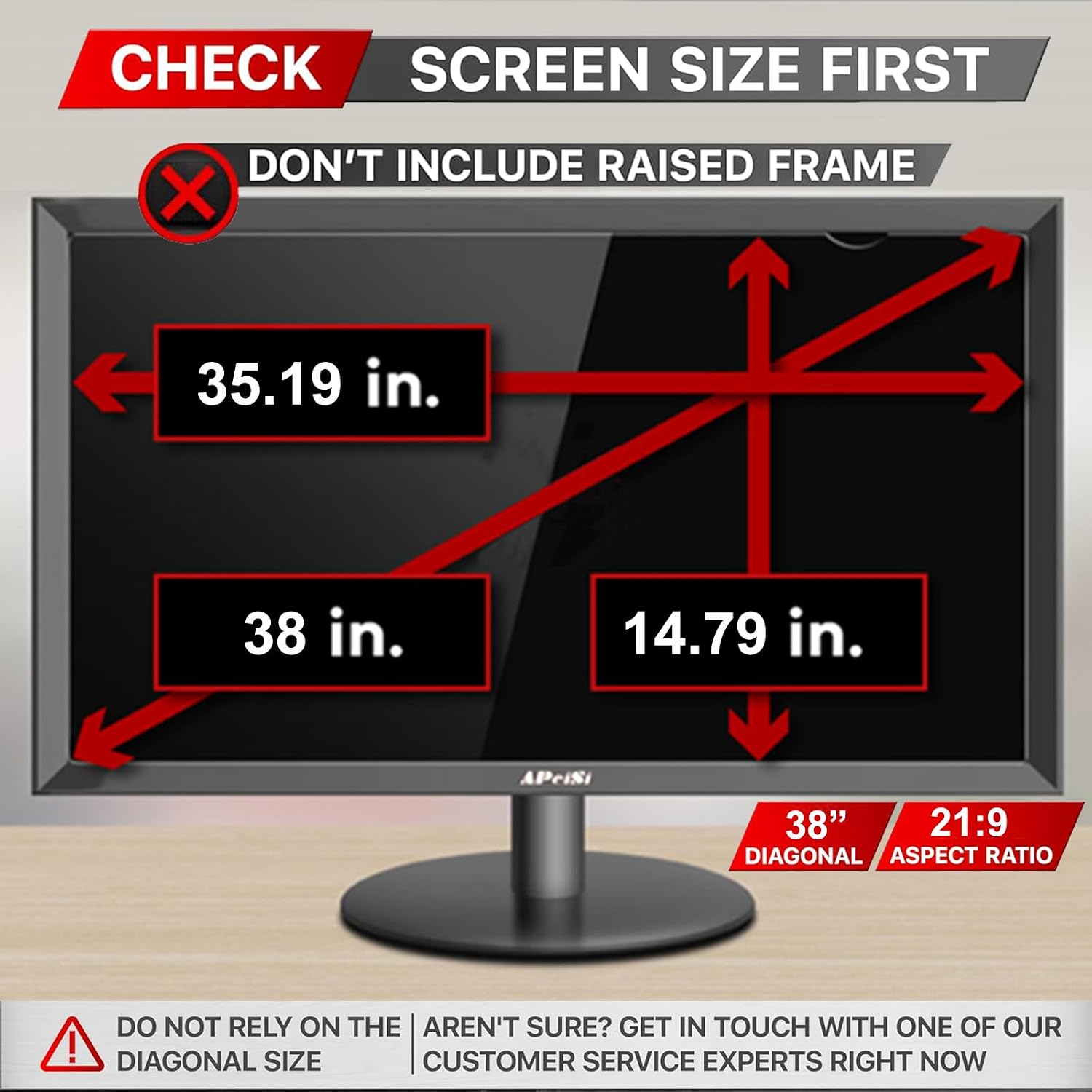 38 Inch Privacy Screen Filter for 21:9 Ultrawide Curved Monitor | Privacy Shield | Anti-Glare | Anti-Blue light Protector | Anti Spy | Computer Security Private Filter