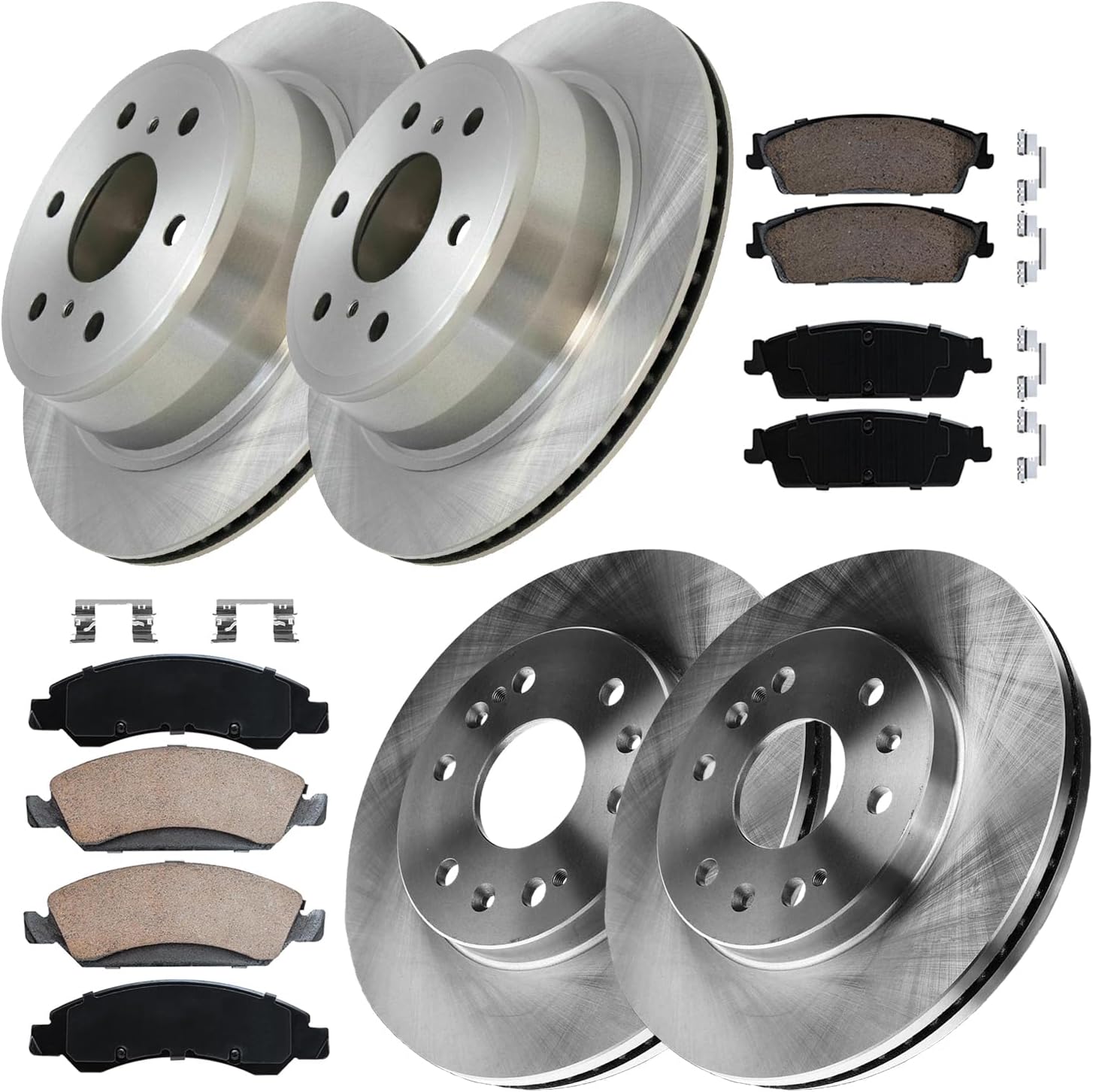 Front and Rear Brake Kit Replacement for 2008 2009 2010 2011 2012 2013 2014 GMC Yukon XL 1500 Chevy Suburban 1500 Tahoe, for Avalanche Silverado, Cadillac Escalade ESV EXT Brakes Rotor Pads