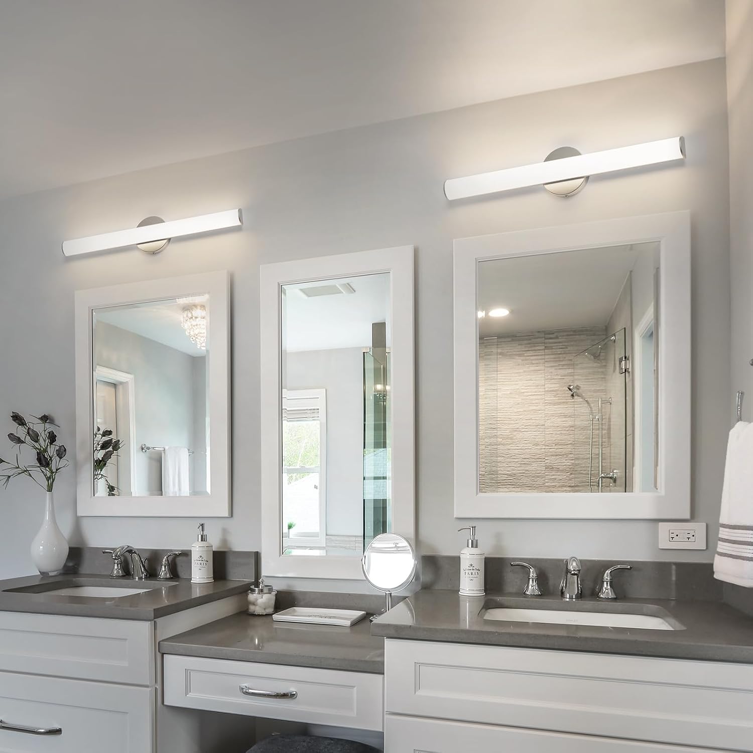 OOWOLF LED Bathroom Vanity Light 4Pack, 16W 24inch Bathroom Lights Fixture, Dimmable 1600LM Led Vanity Lights Bar, 4000K Natural White Bath Wall Lighting Fixture, Vanity Light Fixtures Over Mirror