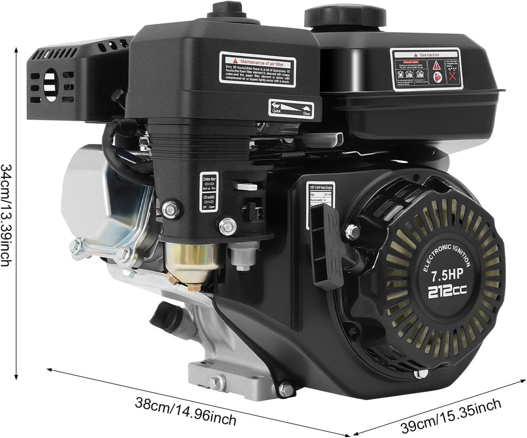 DONSU Gas Engine Replacement for Honda GX160 7.5HP 210cc OHV Air Cooled Horizontal 170F Pullstart,Go Kart Log Splitter Lawn Mower Generator