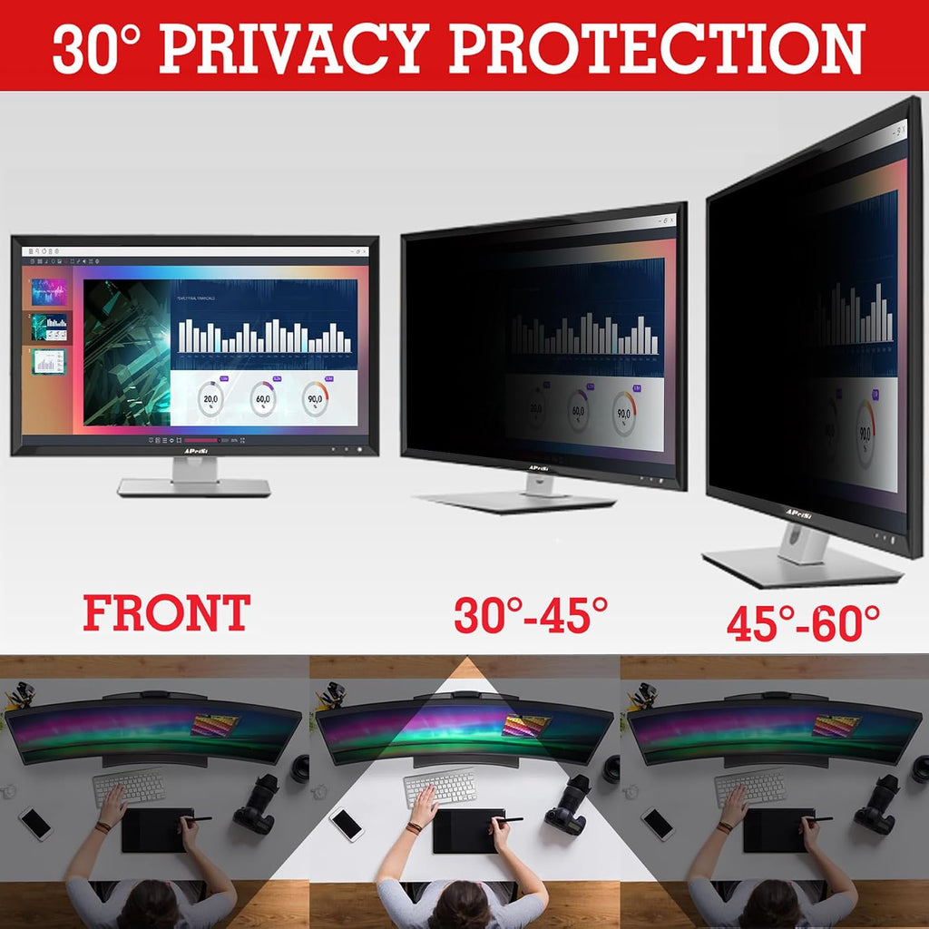 38 Inch Privacy Screen Filter for 21:9 Ultrawide Curved Monitor | Privacy Shield | Anti-Glare | Anti-Blue light Protector | Anti Spy | Computer Security Private Filter