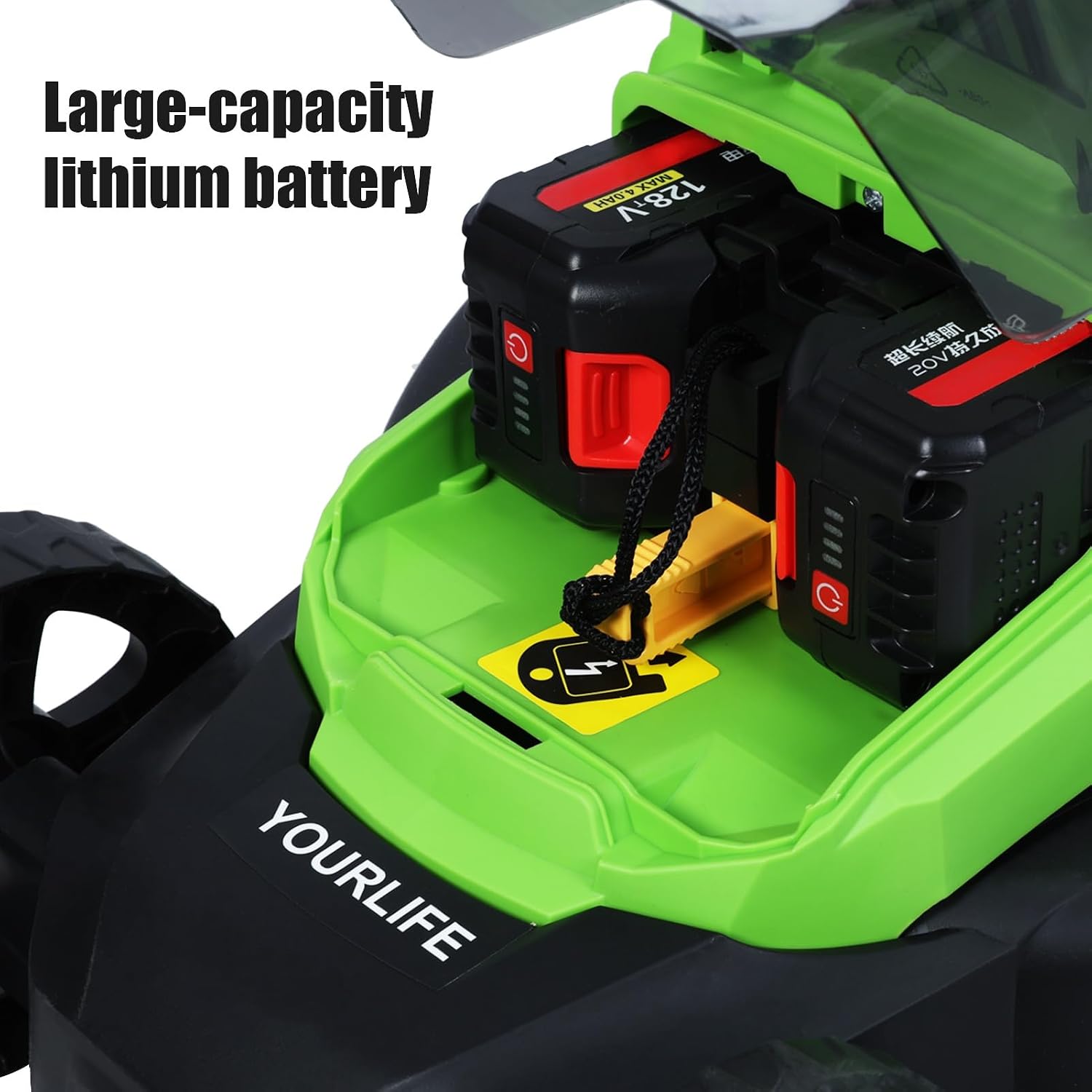 Self-Propelled Cordless Push Lawn Mower, 32cm Cutting Width, 1600W Power, 30L Grass Tank, 3-Position Height Adjustment (25-65cm), US Plug